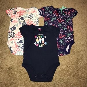 Navy Blue Short sleeve Onesie Set