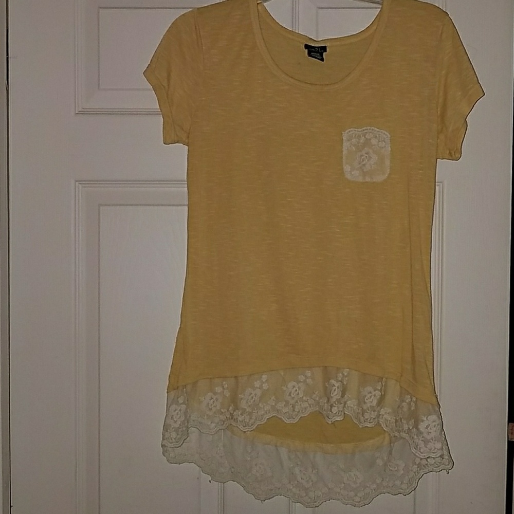 Rue 21 Yellow Lace Shirt