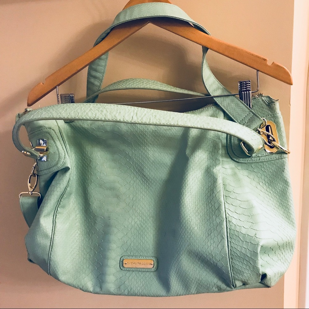 Steve Madden purse/tote teal and brass