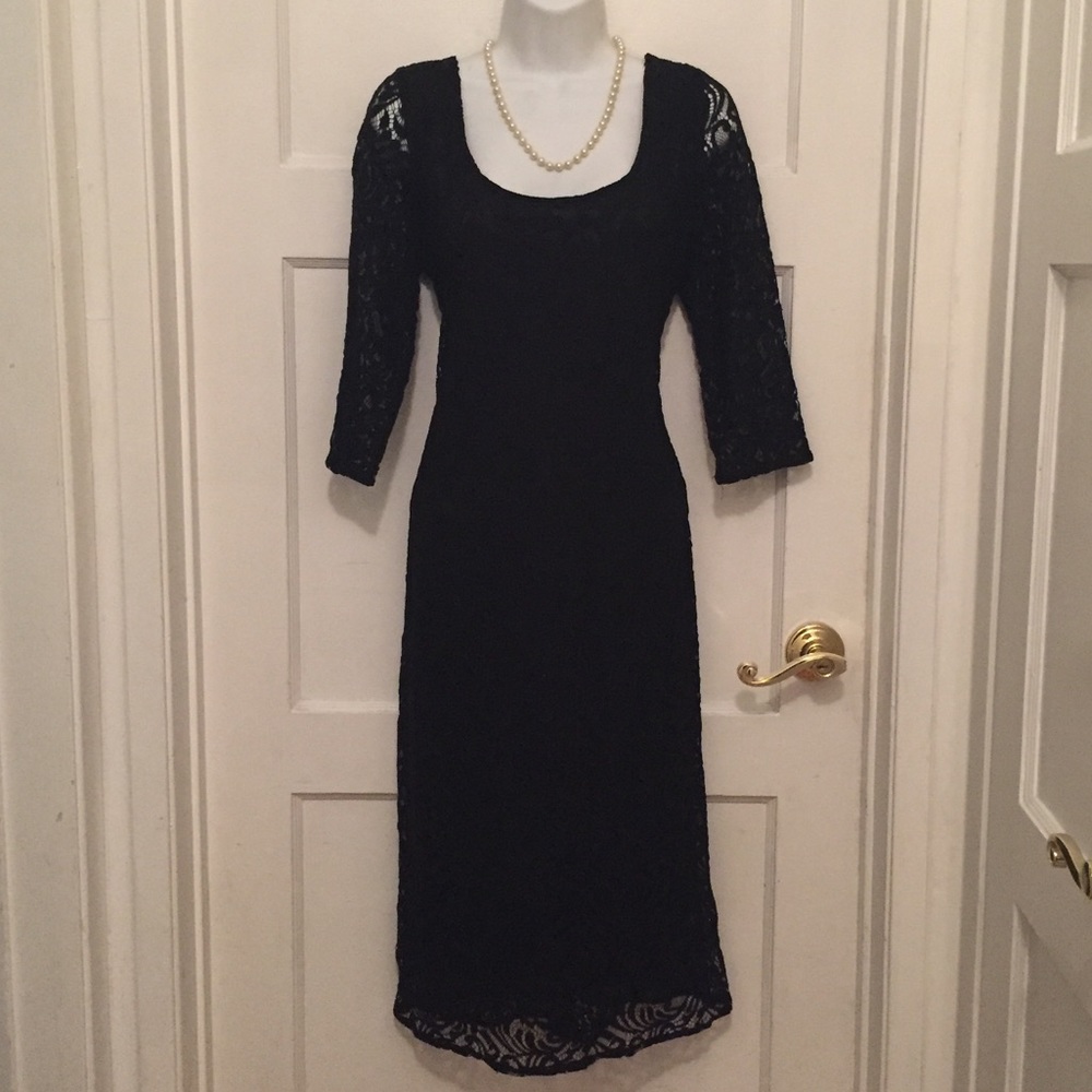 Black lace dress sz 12 NY&Co Eva Mendez