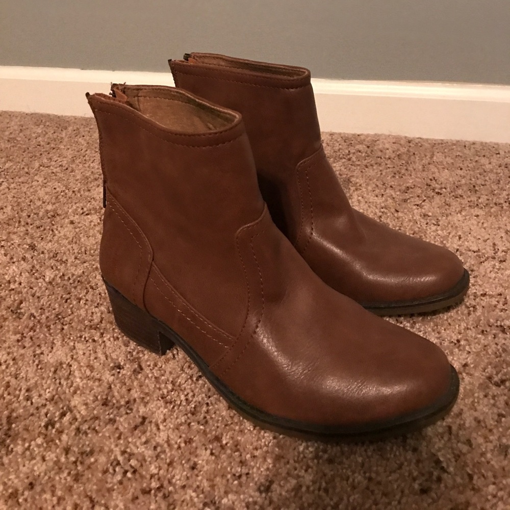 Brown Bare Traps ankle boots.