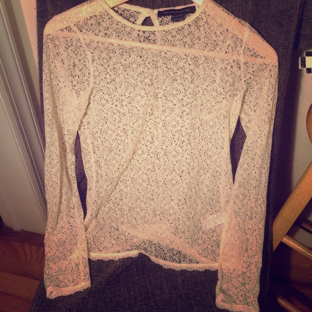 French Connection lace long sleeved top