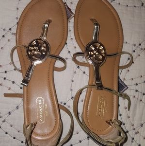 Gold Coach sandals