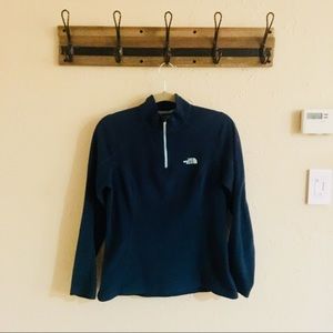 The North Face half zip blue pullover Small