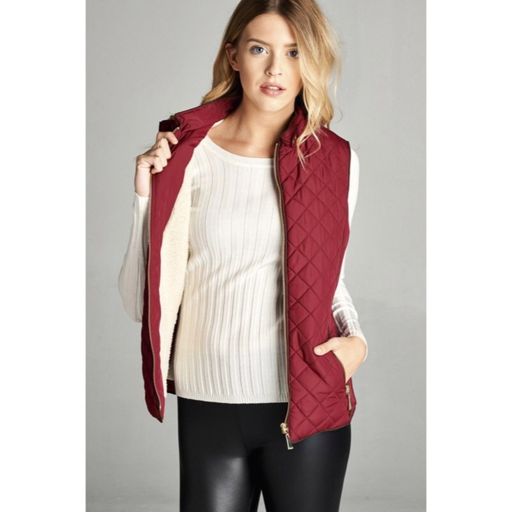 Red puff vest - Picture 2 of 5