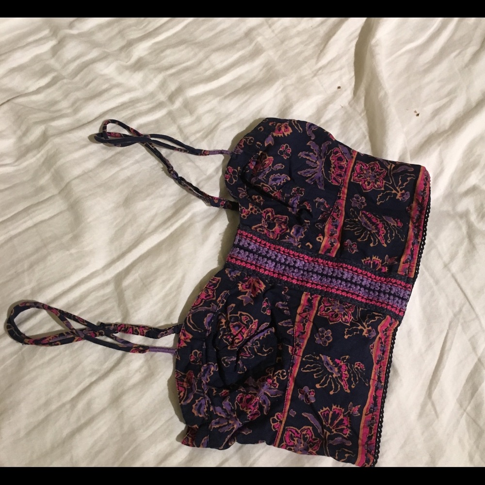 Colorful boho crop top