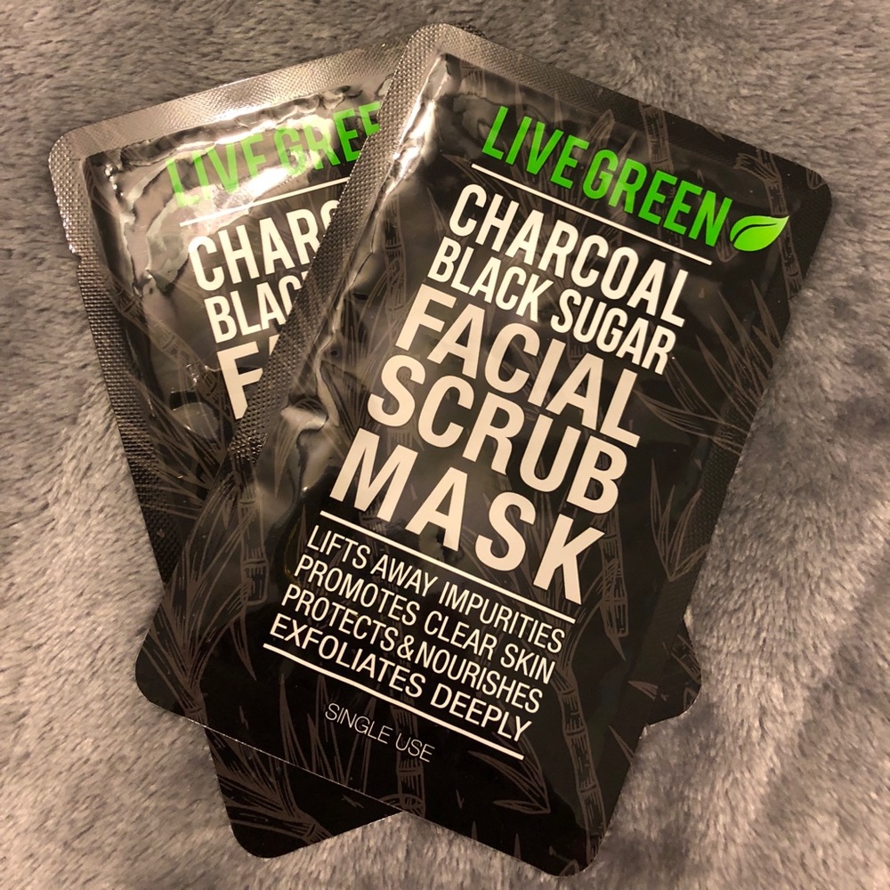 Charcoal black sugar facial scrub mask