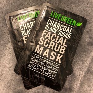 Charcoal black sugar facial scrub mask