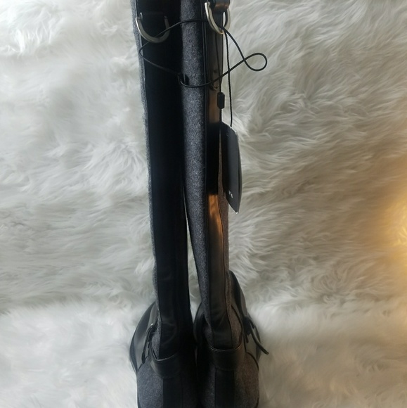Zara Black Gray Tall Riding Boots - Picture 4 of 4