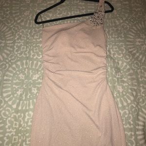 Nude, sparkly formal dress