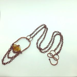 Handmade bronze & glass bead necklace