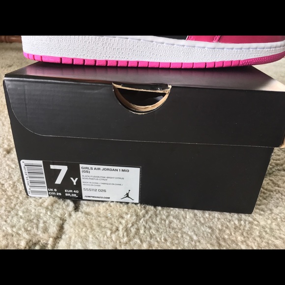 🍭NIKE AIR JORDAN Retro 1 Pink Black Orange🍭 - Picture 8 of 8