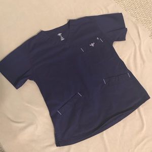 Plum & Lilac Peaches Med Couture Scrub Shirt