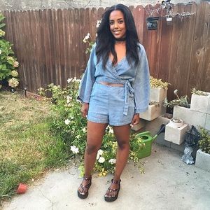 Free People Sexy Denim Romper