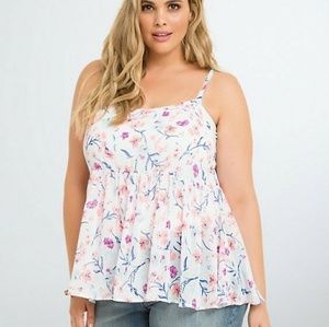 Torrid Floral Chiffon Babydoll Cami Top