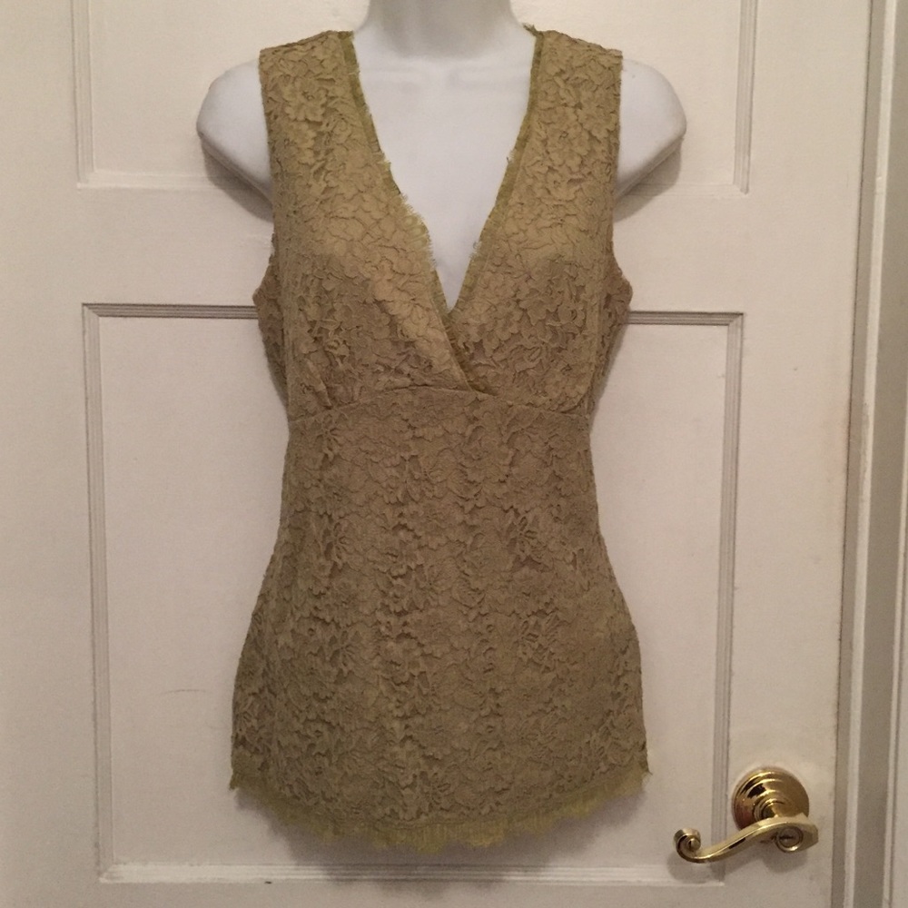Green lace top, medium New York and Company