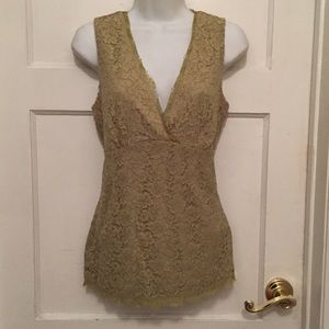 Green lace top, medium New York and Company