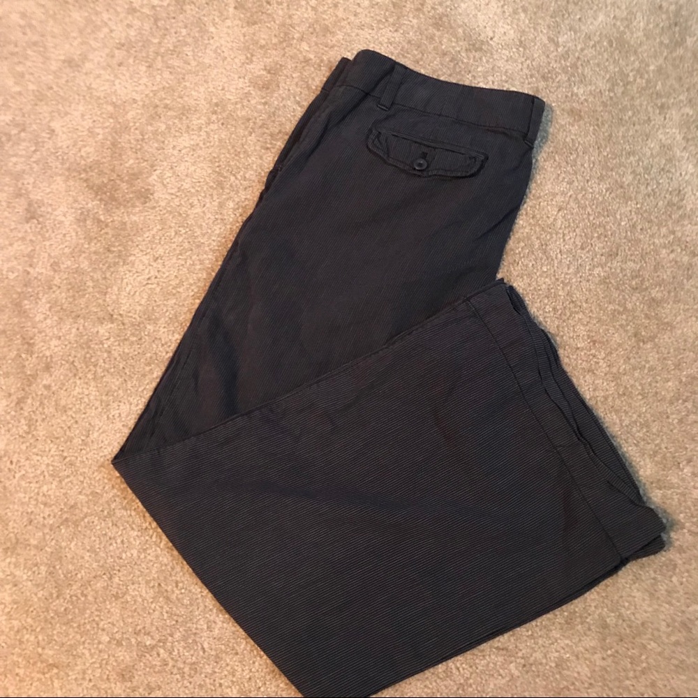 Navy pinstriped pants