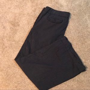 Navy pinstriped pants