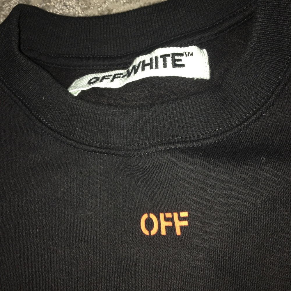 Off- White x Vlone Collab sweater (Orange & Black)