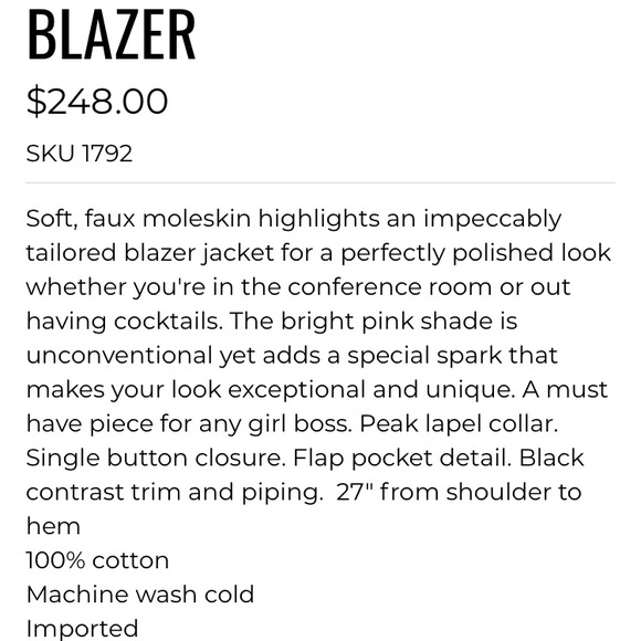 HP 11/22! Juicy Couture | NWT Moleskin Blazer 0 - Picture 3 of 8