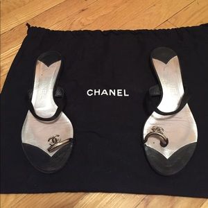 Chanel Black Sandals