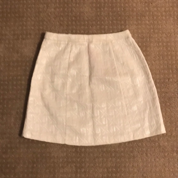 White Double Zipper A-Line Skirt - Picture 2 of 10