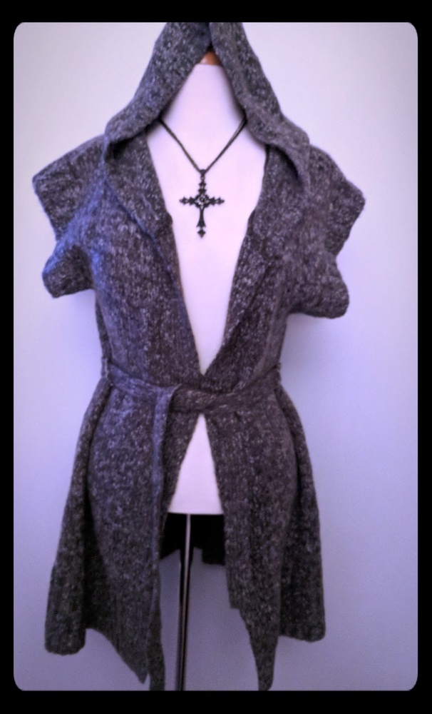 Dress Barn Hooded Belted Sweater