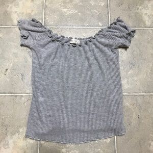 NWOT Brandy Melville Gray Ribbed Off The Shoulder