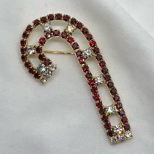 Vintage Jewelry - Vintage Rhinestone Candy Cane Pin Vintage Jewelry - Vintage Rhinestone Candy Cane Pin