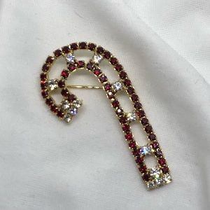 Vintage Jewelry - Vintage Rhinestone Candy Cane Pin Vintage Jewelry - Vintage Rhinestone Candy Cane Pin