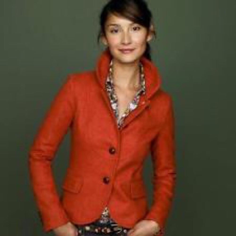 J. CREW ORANGE TWEED BELLA BLAZER make an offer! 4