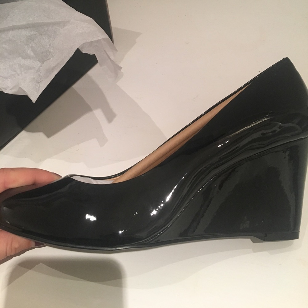 BRAND NEW J. Crew Sylvia Patent Wedges (Size 7.5!)