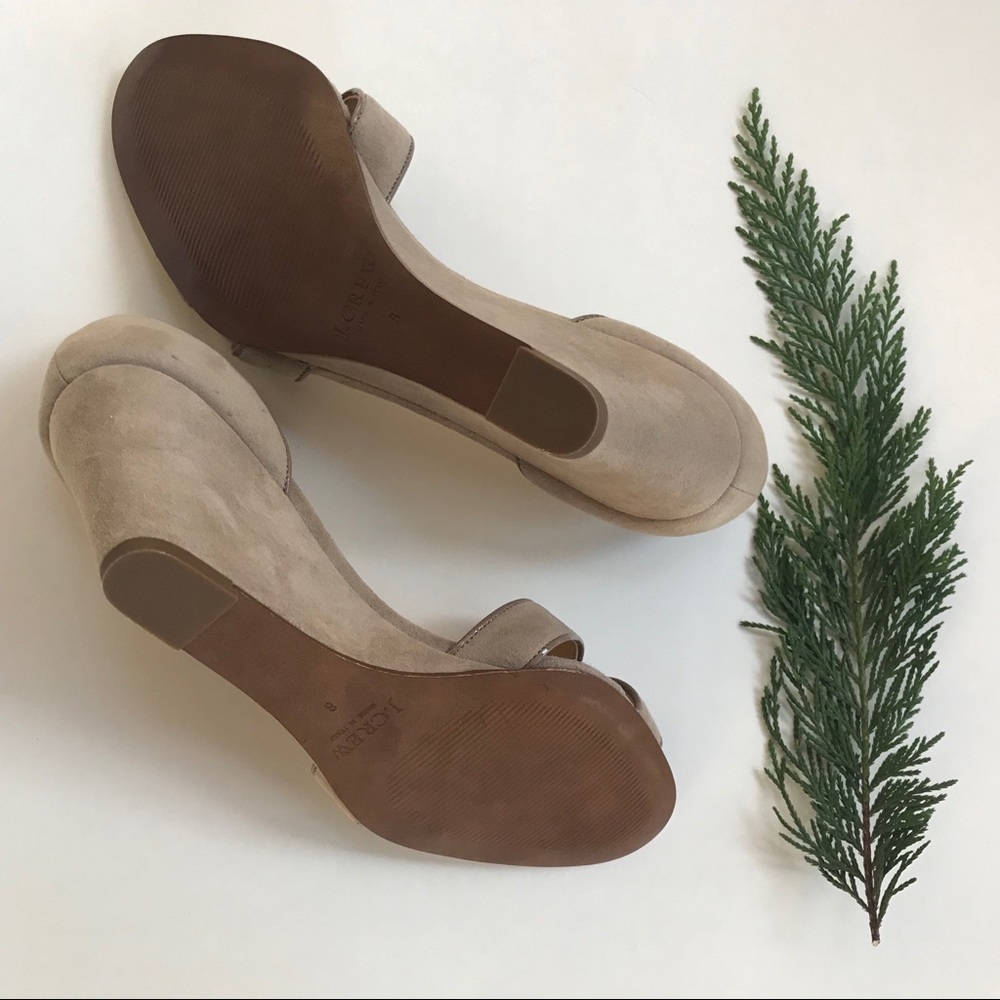 J.CREW new Greta suede sandal wedges sandstone - Picture 3 of 6
