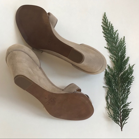 J.CREW new Greta suede sandal wedges sandstone - Picture 3 of 6