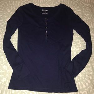 Navy blue thermal shirt with buttons