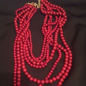 Cranberry beaded necklace