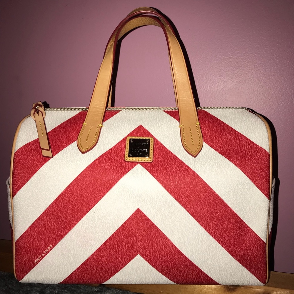 Dooney & Bourke red/white chevron bag