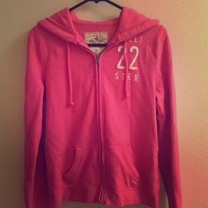 Pink Hollister Zip Up Hoodie