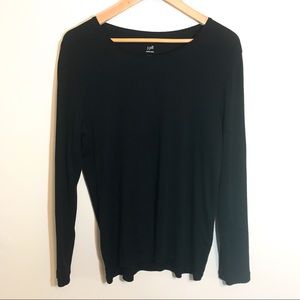 J. Jill Perfect Pima Black Long-sleeve Shirt Large
