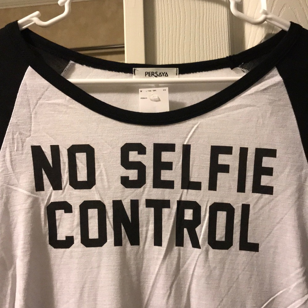 No Selfie Control Baseball Tee