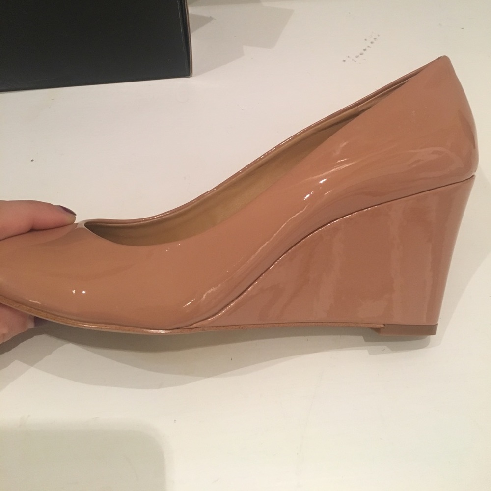BRAND NEW J. Crew Sylvia Patent Wedges (size 7.5)