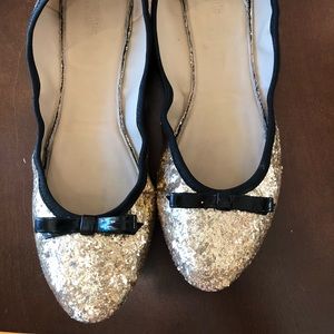Kate Spade Gold Glitter Ballet Flats Size 9