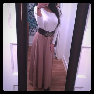 Long sleeve maxi dress with belt