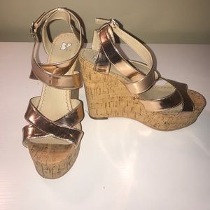 Metallic Rose Gold Wedges