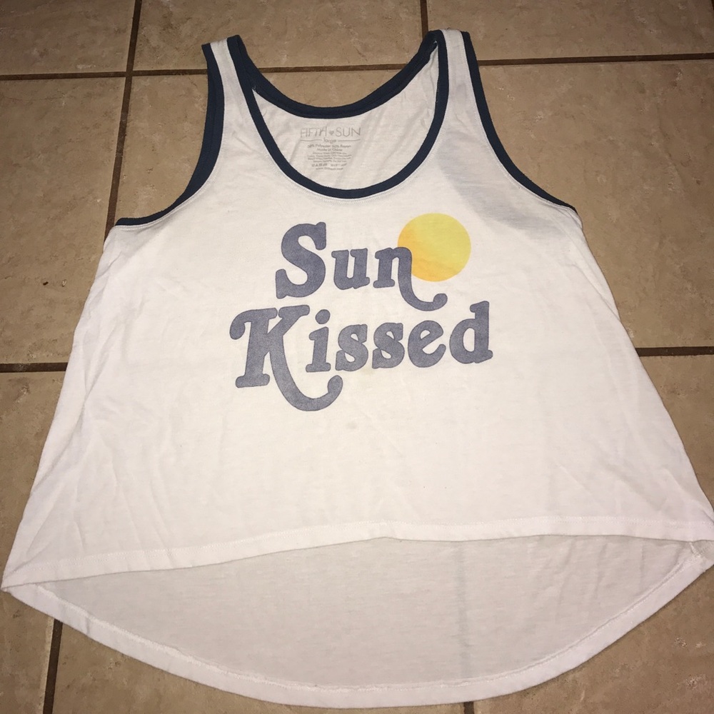 White n blue tang top