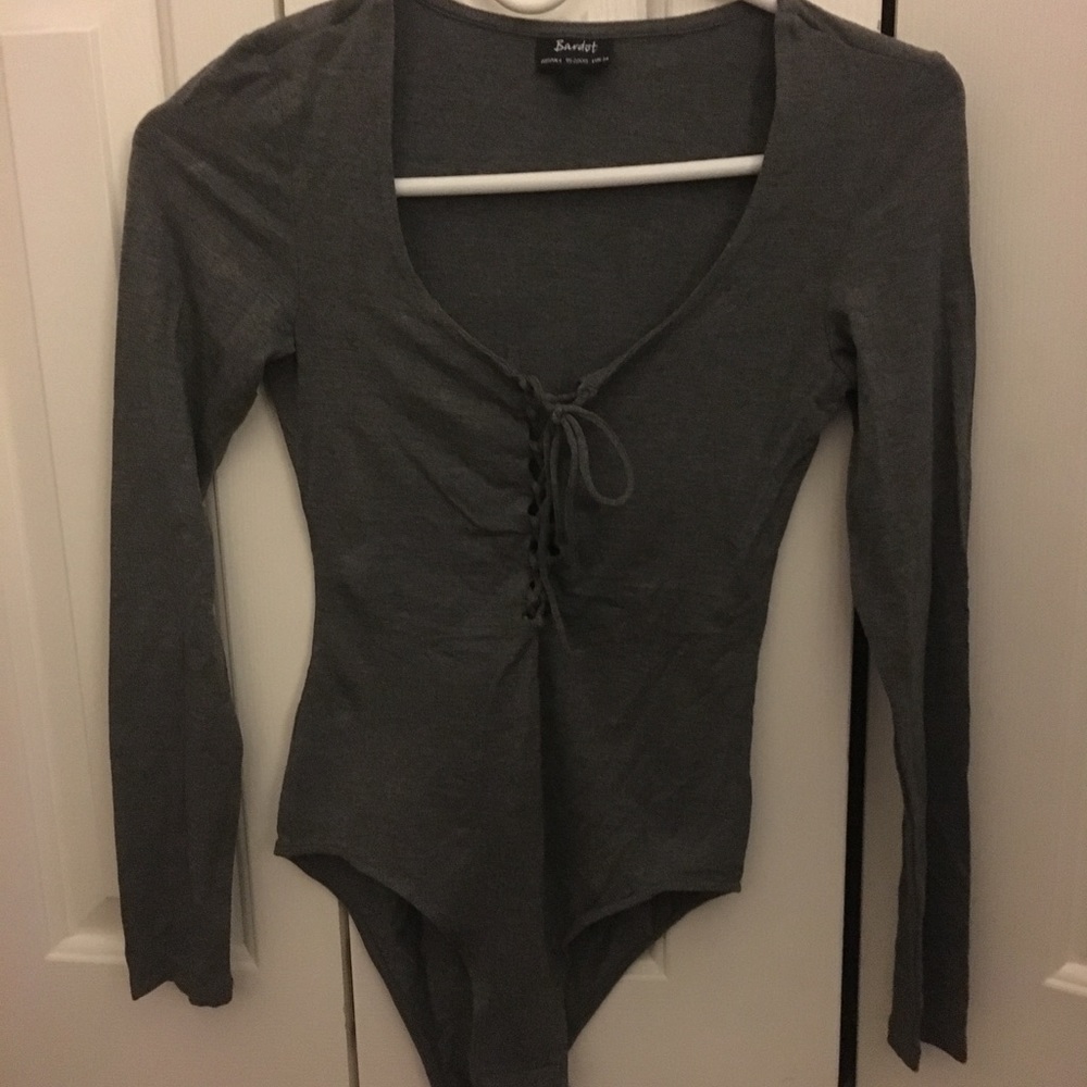 Grey long sleeved bodysuit