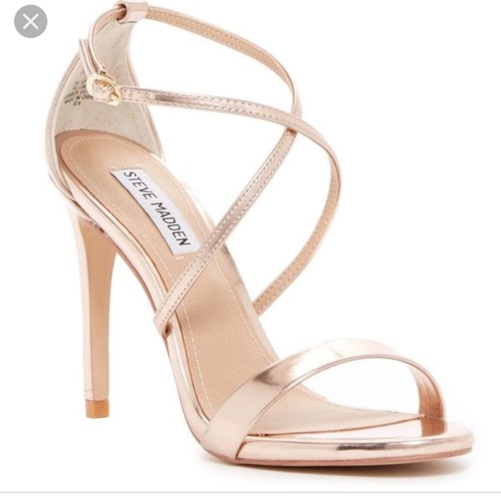 Rose Gold Steve Madden Strappy Florida Sandals