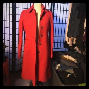J.Crew red wool coat size 0