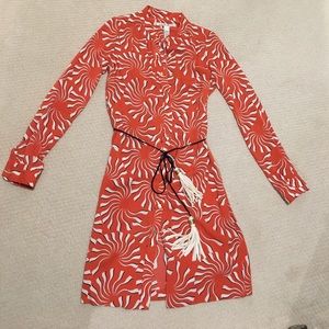 Diane von Furstenberg coral patterned dress